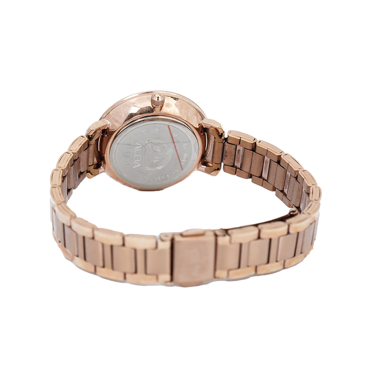 Jam Tangan ALBA Fashion AH7S90X1 Women Brown Dial Rose Gold Stainless Steel Strap