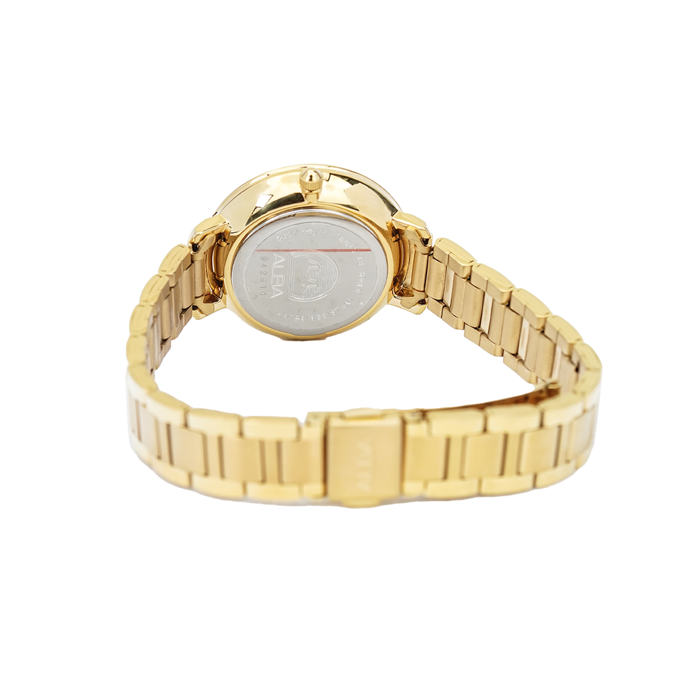 Jam Tangan ALBA Fashion AH7S92X1 Women Gold Dial Gold Stainless Steel Strap