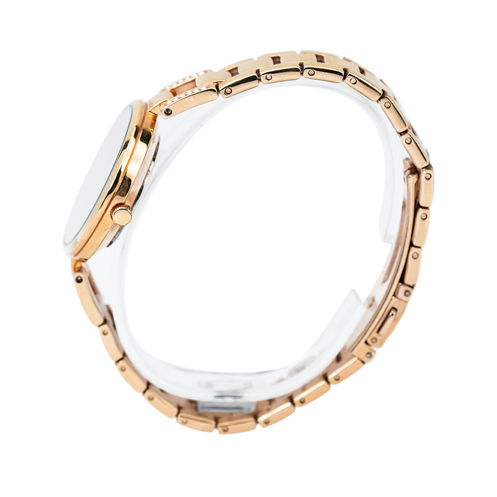 Jam Tangan ALBA Fashion AH7T08X1 Women Rose Gold Dial Gold Stainless Steel Strap