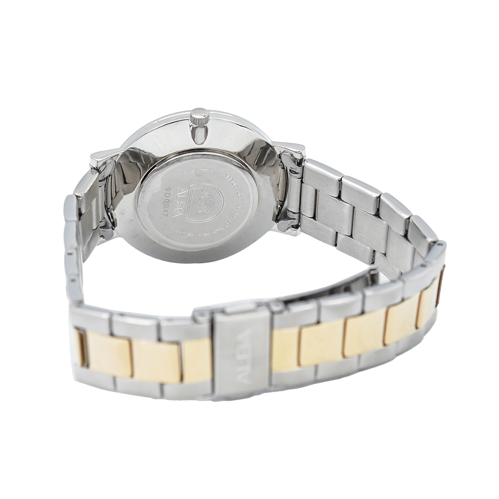 Jam Tangan ALBA Prestige AH7T63X1 Women Champagne Dial Two Tone Silver Gold Stainless Steel Strap
