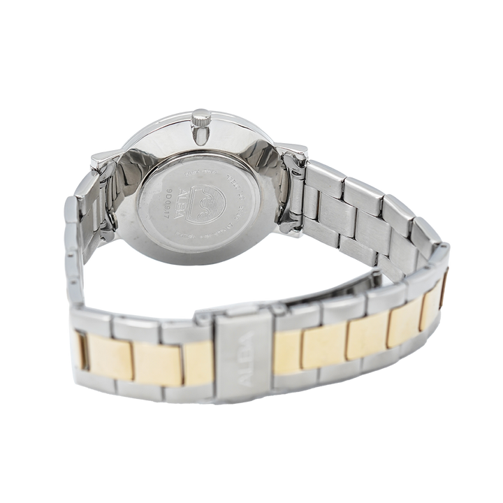 Jam Tangan ALBA Prestige AH7T63X1 Women Champagne Dial Two Tone Silver Gold Stainless Steel Strap