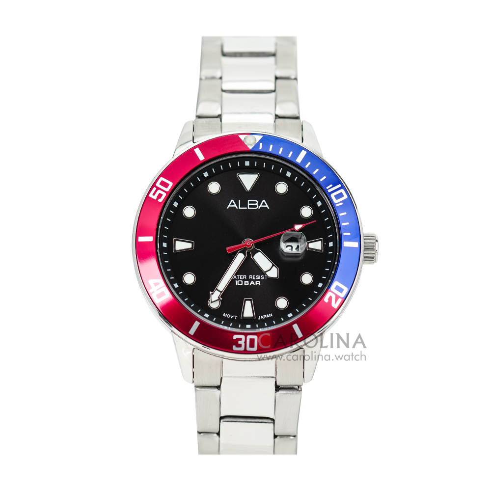 Jam Tangan ALBA AH7T77X1 Women Black Dial Stainless Steel Strap