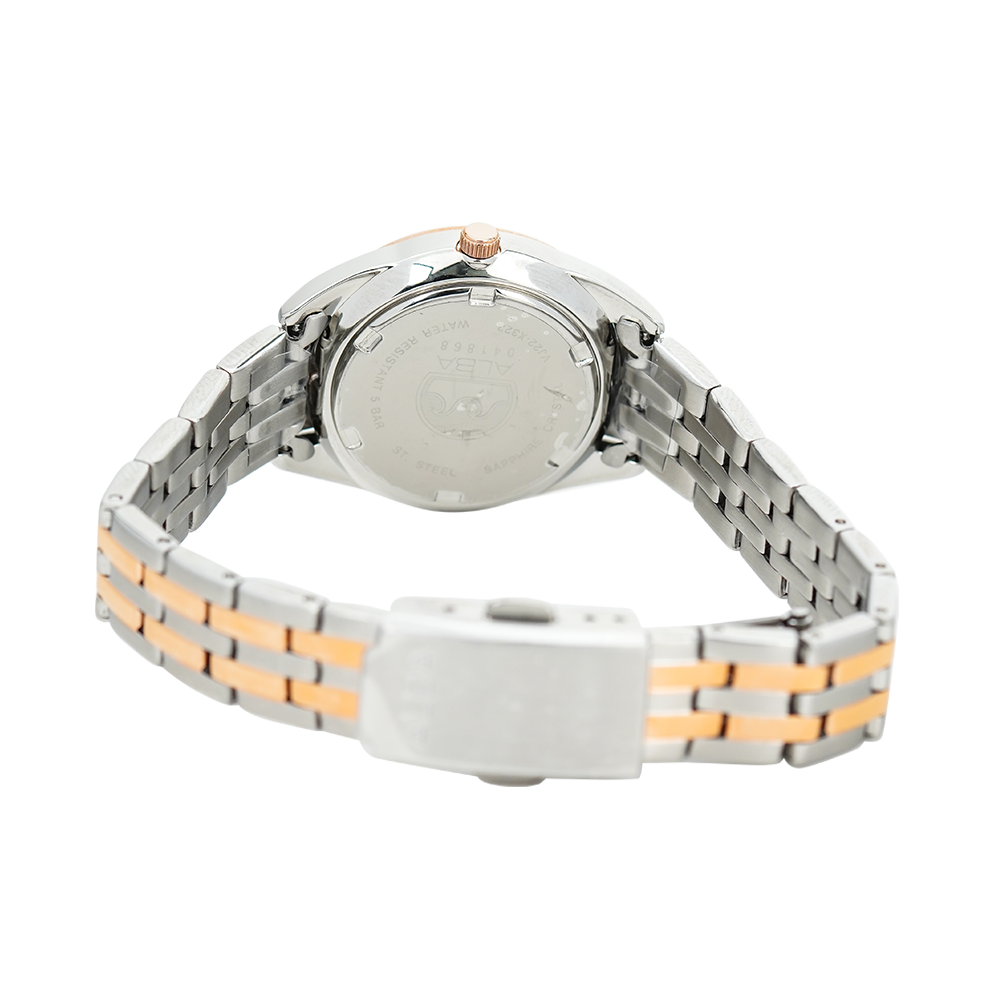 Jam Tangan ALBA Prestige AH7V46X1 Women White Dial Dual Tone Stainless Steel Strap