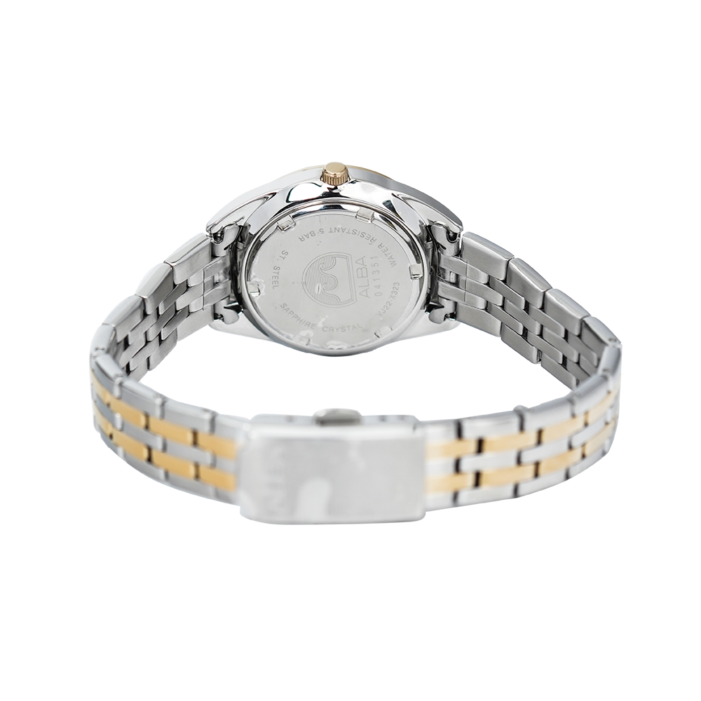 Jam Tangan ALBA Prestige AH7V48X1 Women Silver Dial Dual Tone Stainless Steel Strap