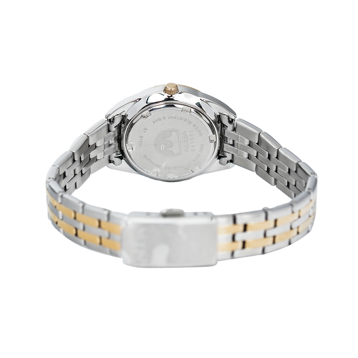Jam Tangan ALBA Prestige AH7V48X1 Women Silver Dial Dual Tone Stainless Steel Strap