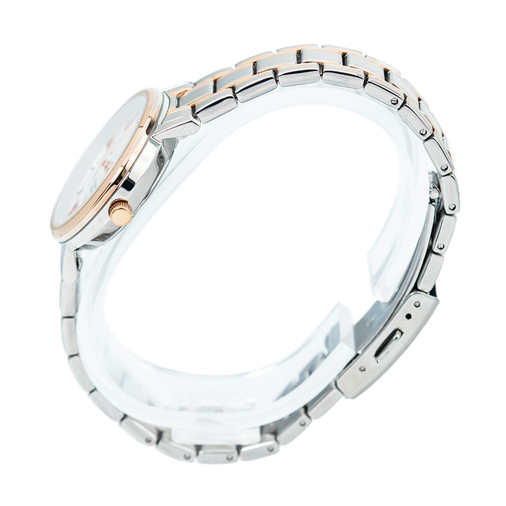 Jam Tangan ALBA Prestige AH7V60X1 Women White Dial Dual Tone Stainless Steel Strap