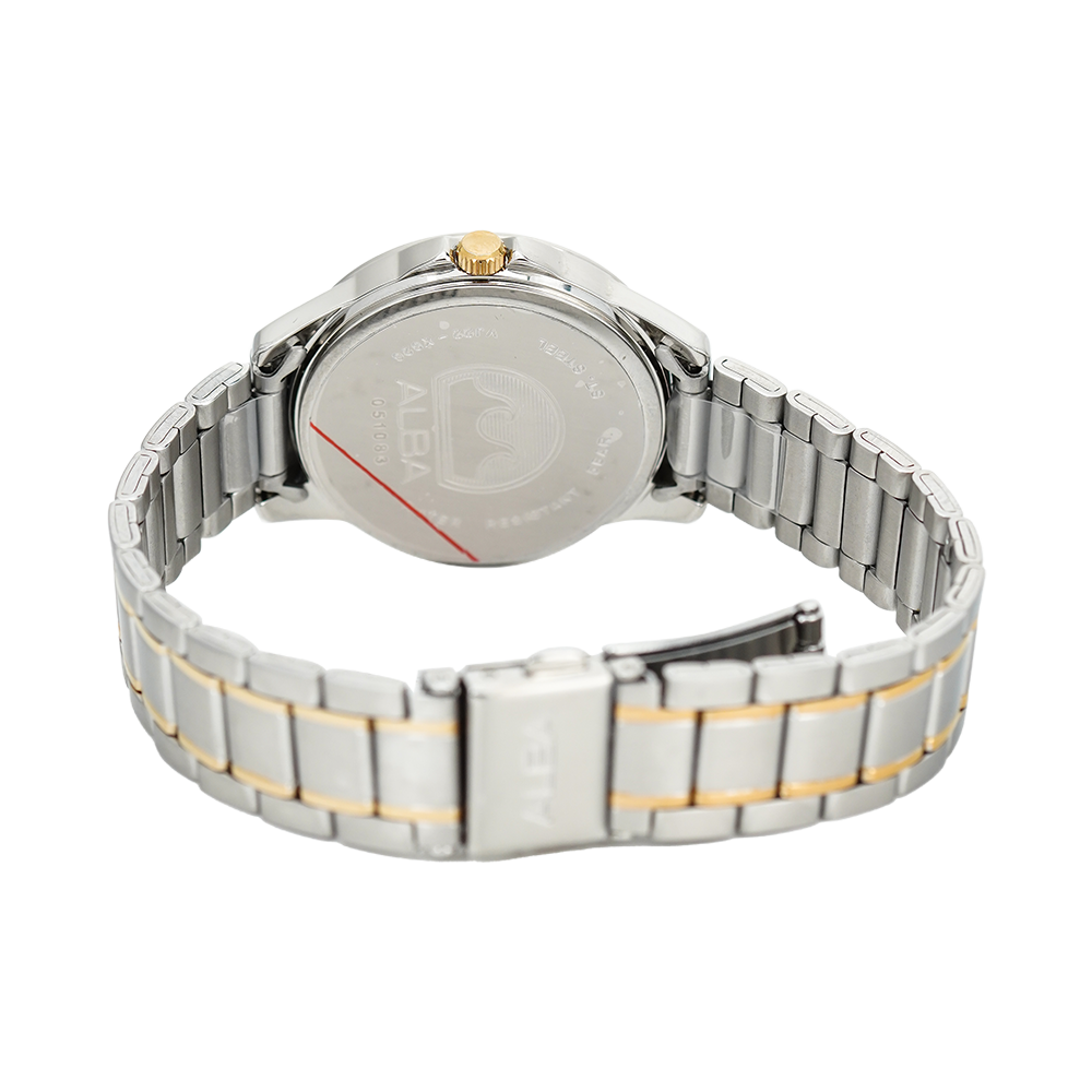 Jam Tangan ALBA Prestige AH7V85X1 Women Silver Dial Dual Tone Stainless Steel Strap