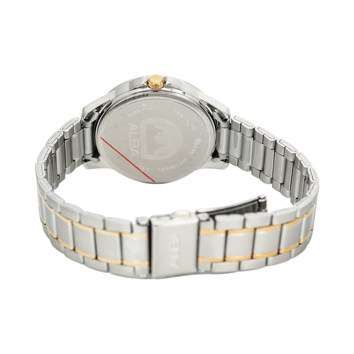 Jam Tangan ALBA Prestige AH7V85X1 Women Silver Dial Dual Tone Stainless Steel Strap