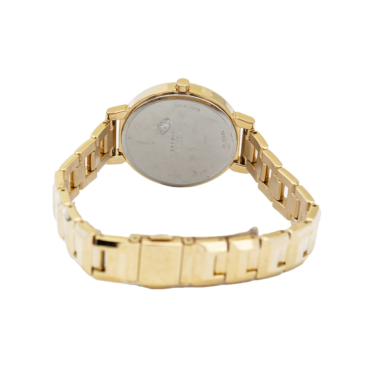 Jam Tangan ALBA Fashion AH8068X1 Women Ivory Dial Gold Stainless Steel Strap