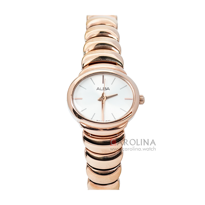 Jam Tangan ALBA AH8314X1 Women Silver Dial Gold Stainless Steel Strap