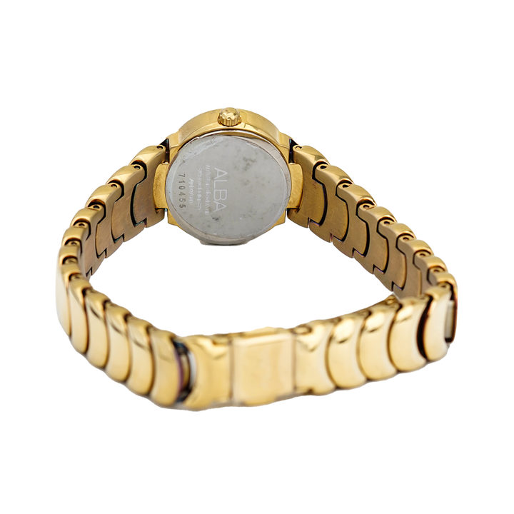 Jam Tangan ALBA AH8316X1 Women Silver Dial Gold Stainless Steel Strap