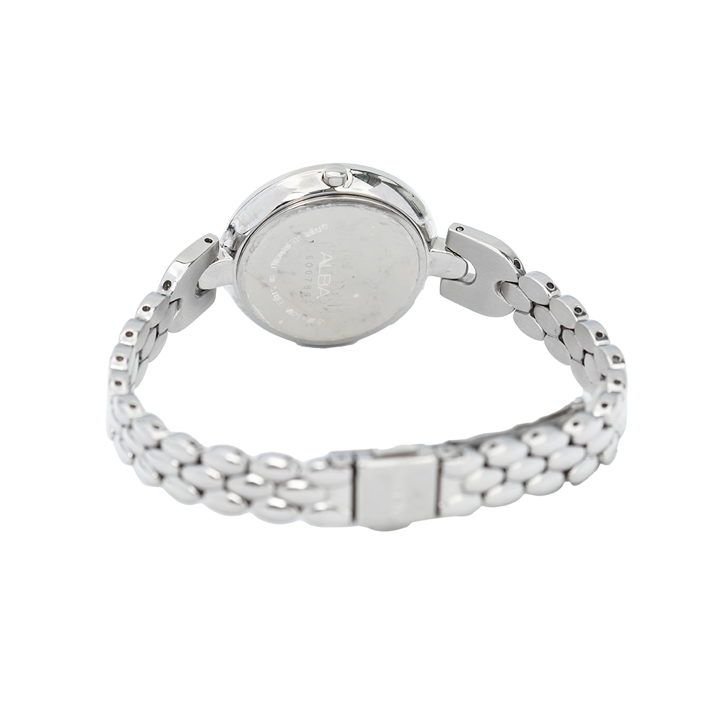 Jam Tangan ALBA AH8335X1 Women White Mother of Pearl Dial Stainless Steel Strap