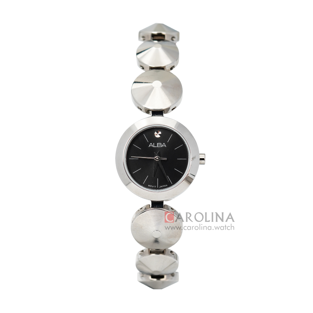 Jam Tangan ALBA AH8363X1 Women Black Dial Stainless Steel Strap