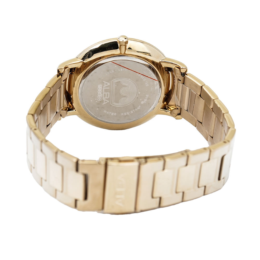 Jam Tangan ALBA AH8398X1 Men Gold Dial Gold Stainless Steel Strap