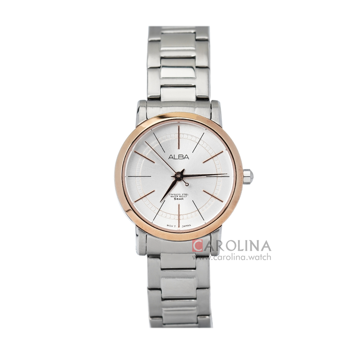 Jam Tangan ALBA Prestige AH8414X1 Women Silver Dial Stainless Steel Strap