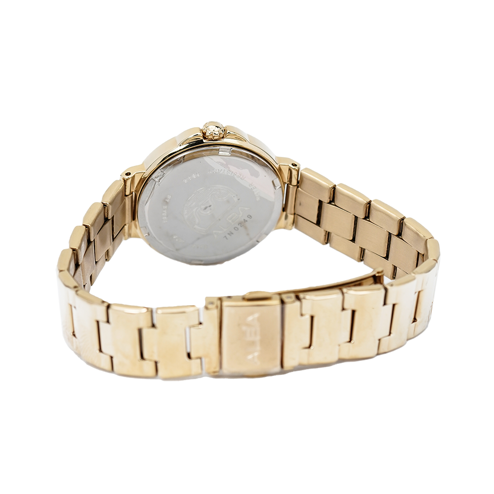 Jam Tangan ALBA AH8424X1 Women Silver Dial Gold Stainless Steel Strap
