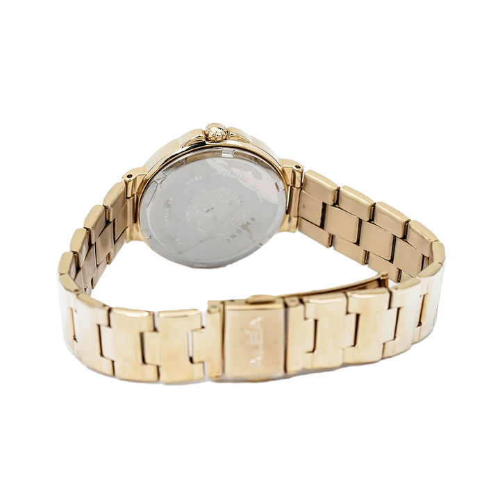 Jam Tangan ALBA AH8424X1 Women Silver Dial Gold Stainless Steel Strap