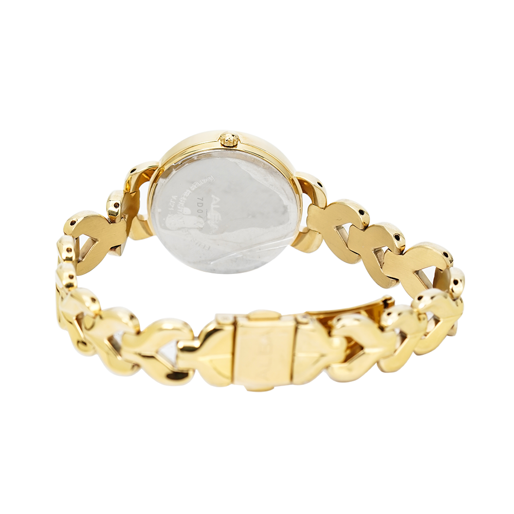 Jam Tangan ALBA AH8434X1 Women Silver Dial Gold Stainless Steel Strap