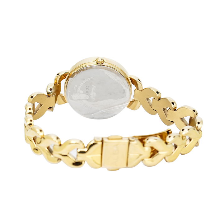 Jam Tangan ALBA AH8434X1 Women Silver Dial Gold Stainless Steel Strap
