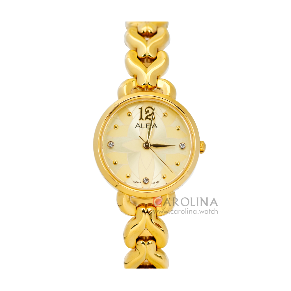 Jam Tangan ALBA AH8436X1 Women Gold Pattern Dial Gold Stainless Steel Strap