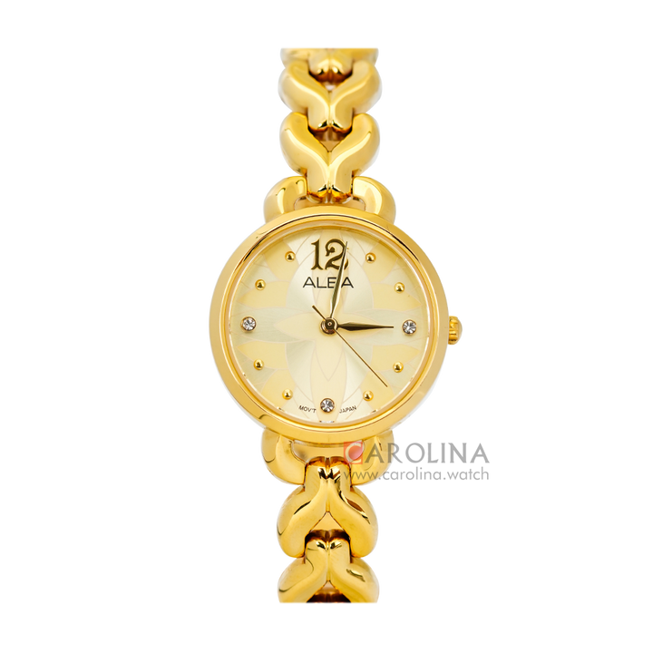 Jam Tangan ALBA AH8436X1 Women Gold Pattern Dial Gold Stainless Steel Strap