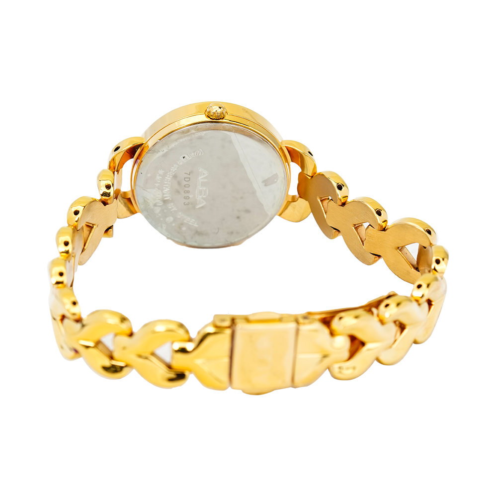 Jam Tangan ALBA AH8436X1 Women Gold Pattern Dial Gold Stainless Steel Strap