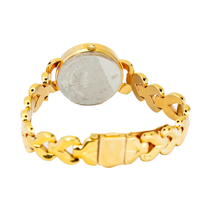 Jam Tangan ALBA AH8436X1 Women Gold Pattern Dial Gold Stainless Steel Strap