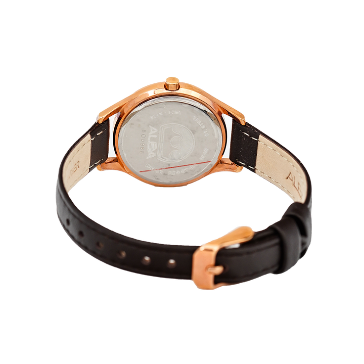 Jam Tangan ALBA Fashion AH8520X1 Women Brown Dial Brown Leather Strap