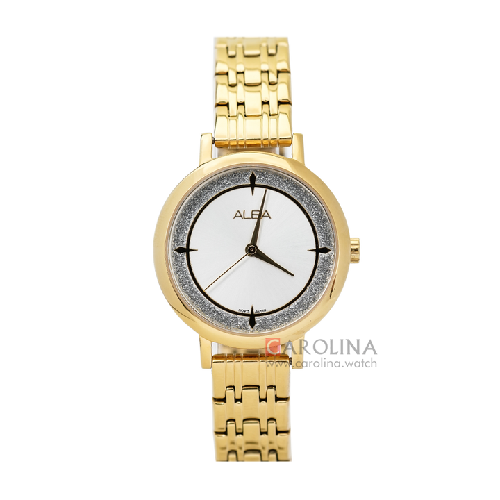 Jam Tangan ALBA Fashion AH8526X1 Women Silver Dial Gold Stainless Steel Strap