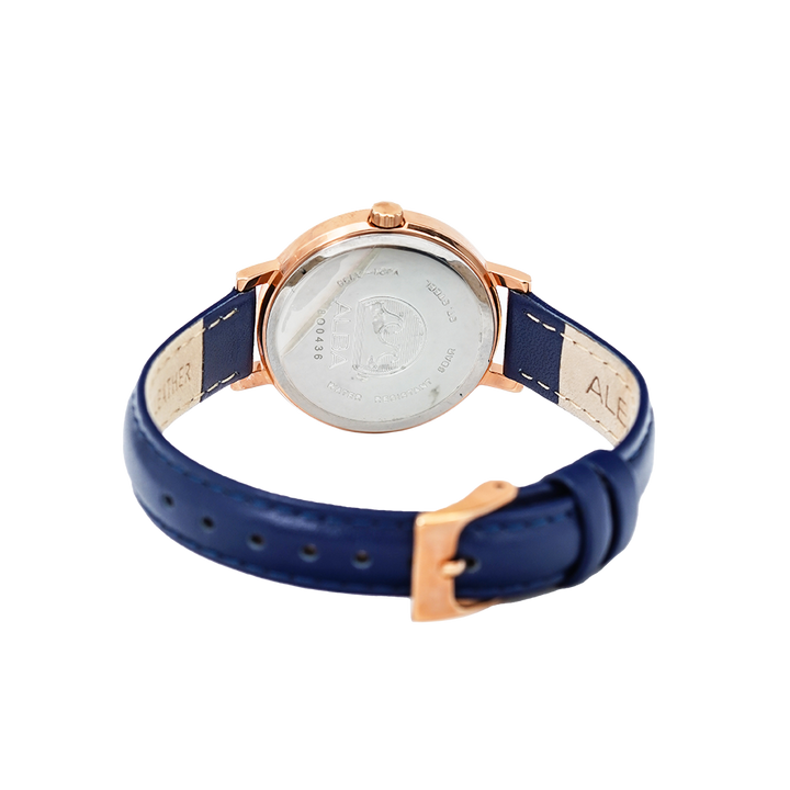 Jam Tangan ALBA Fashion AH8532X1 Women Blue Dial Blue Leather Strap