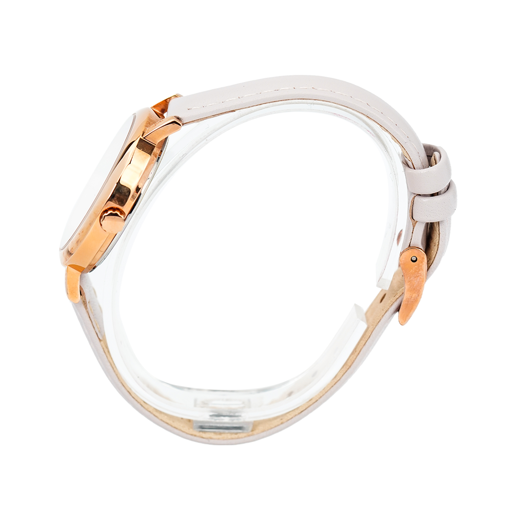 Jam Tangan ALBA Fashion AH8534X1 Women Silver Dial White Leather Strap