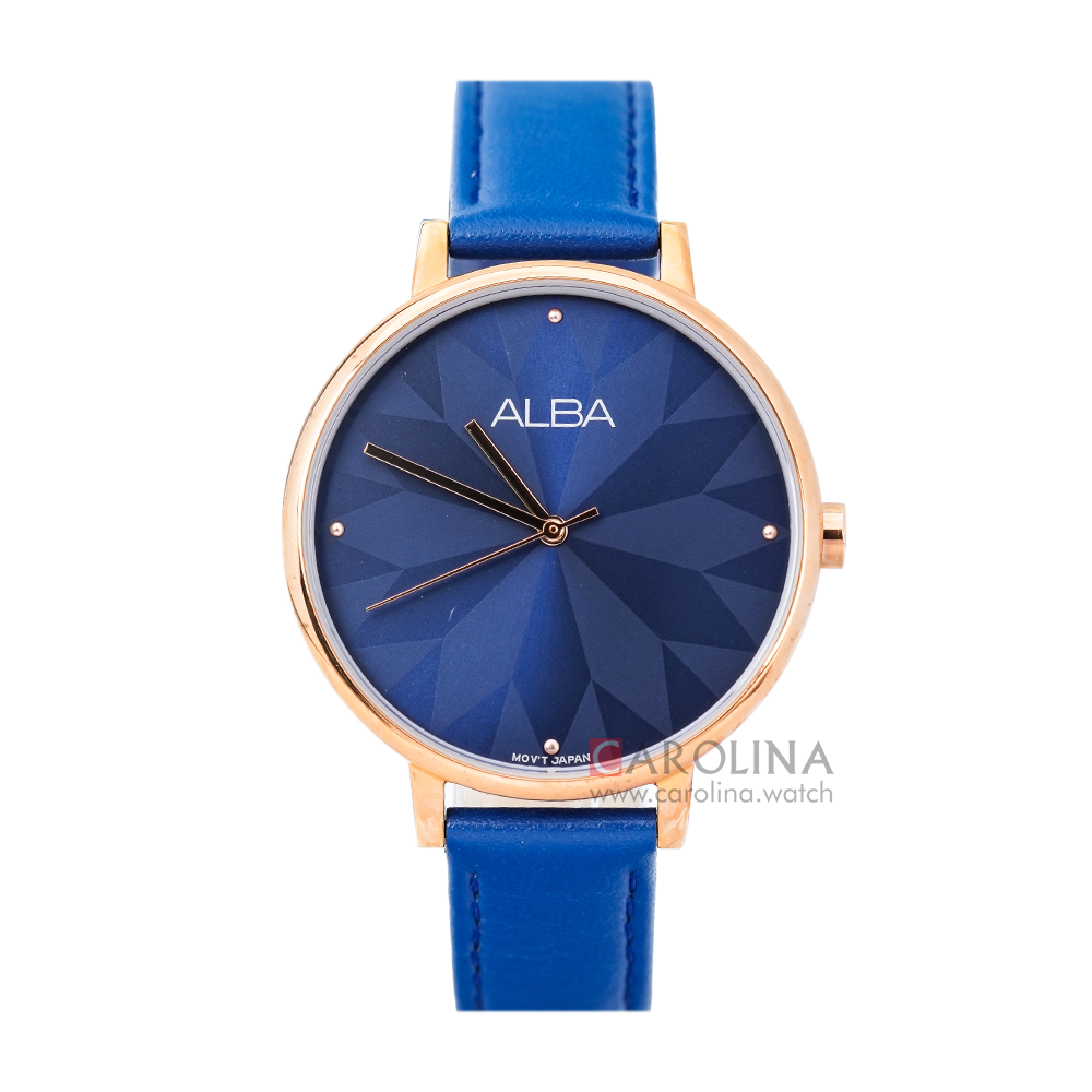 Jam Tangan ALBA Fashion AH8546X1 Women Dark Blue Dial Dark Blue Leather Strap