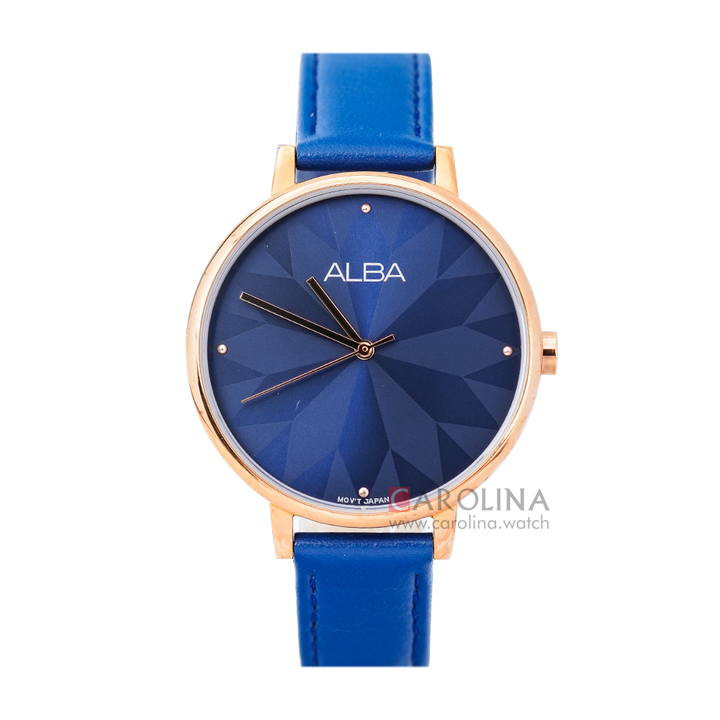 Jam Tangan ALBA Fashion AH8546X1 Women Dark Blue Dial Dark Blue Leather Strap
