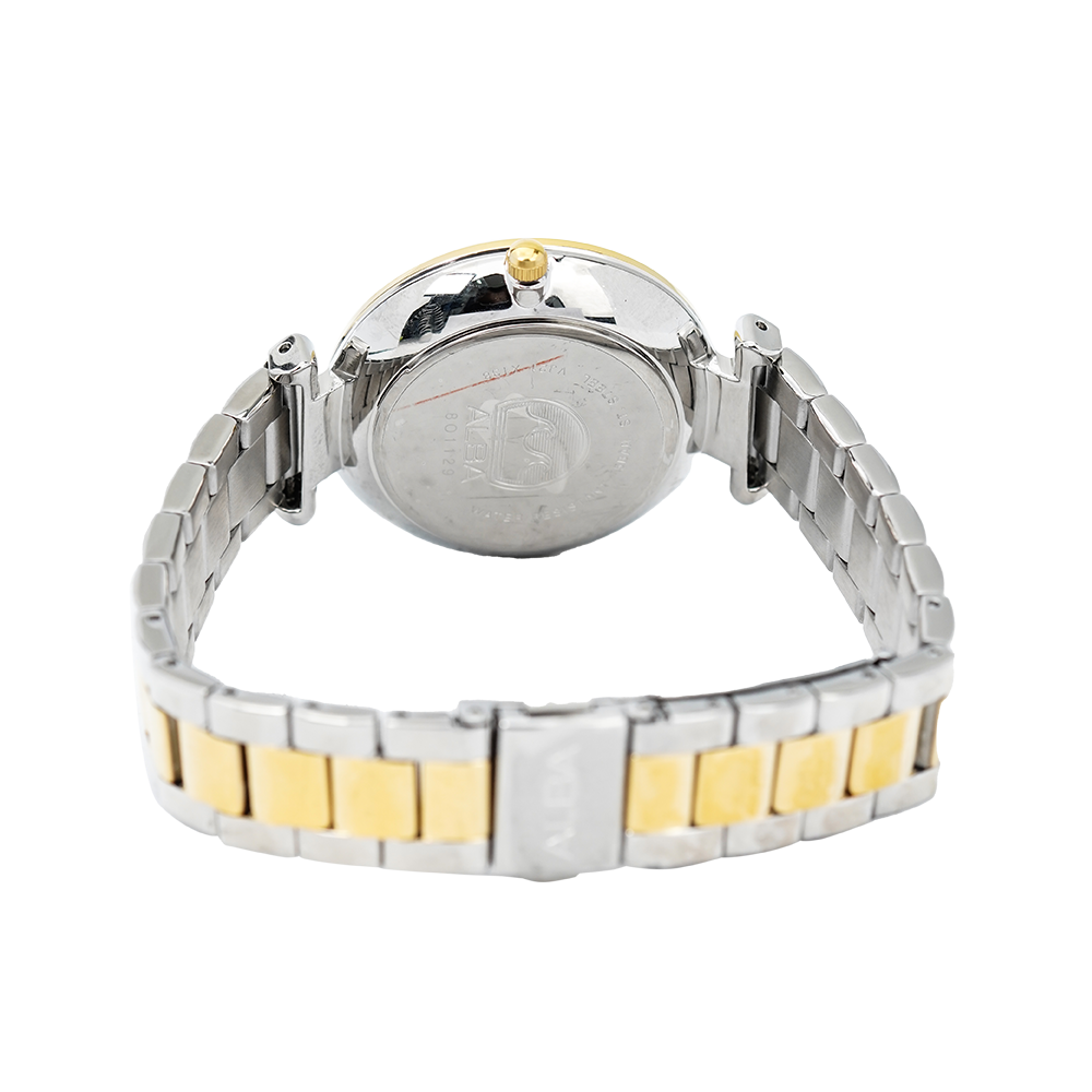 Jam Tangan ALBA Fashion AH8556X1 Women Light Champagne Dial Dual Tone Stainless Steel Strap
