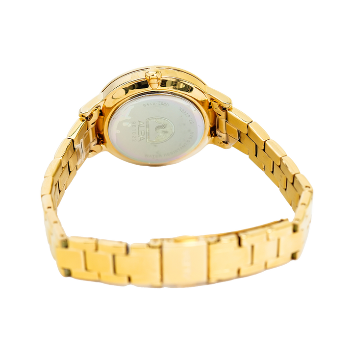 Jam Tangan ALBA Fashion AH8592X1 Women Gold Dial Gold Stainless Steel Strap