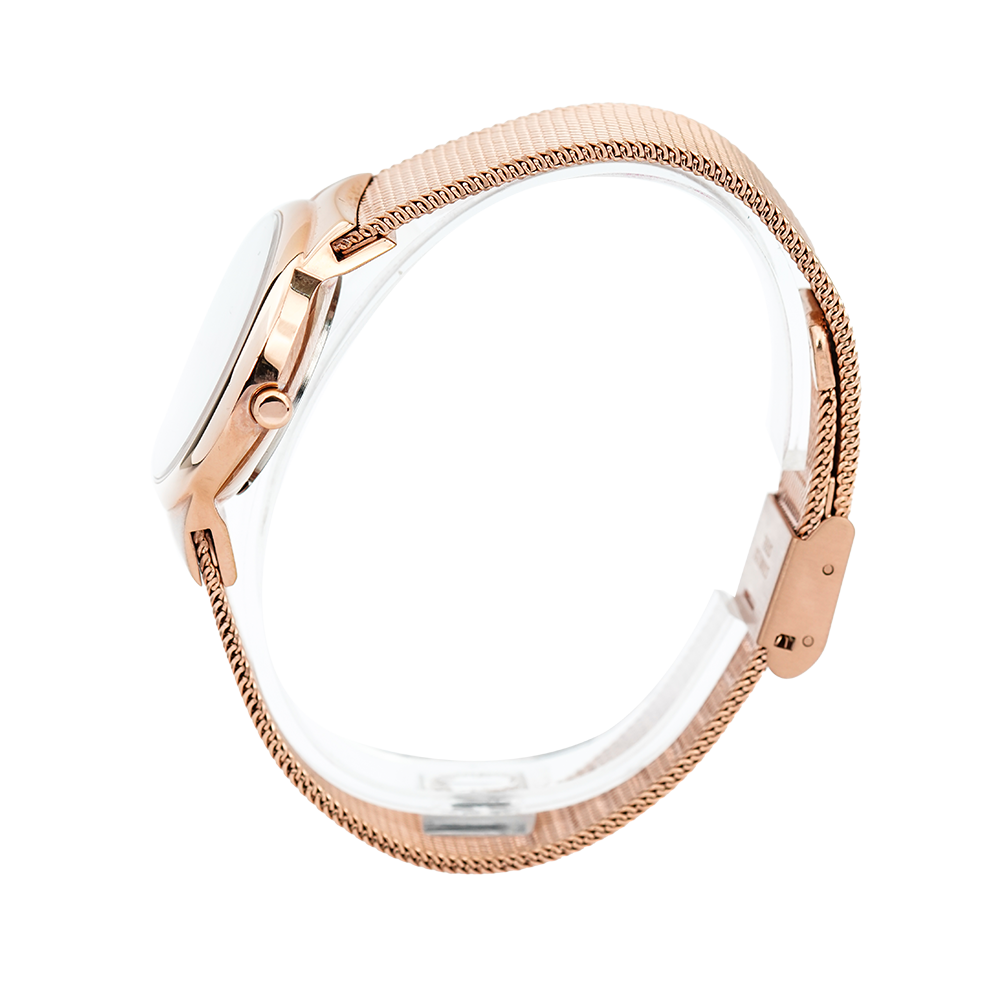 Jam Tangan ALBA Fashion AH8614X1 Women White Dial Rose Gold Stainless Steel Strap