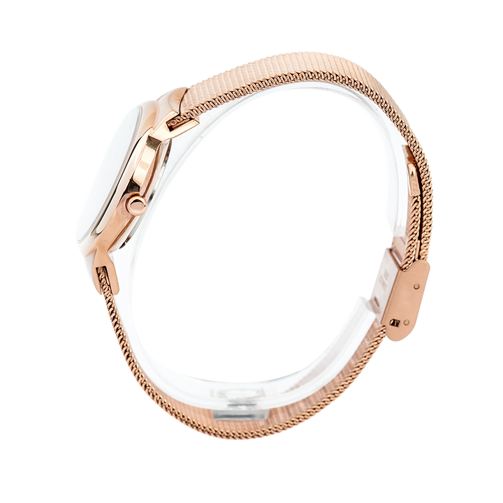 Jam Tangan ALBA Fashion AH8614X1 Women White Dial Rose Gold Stainless Steel Strap