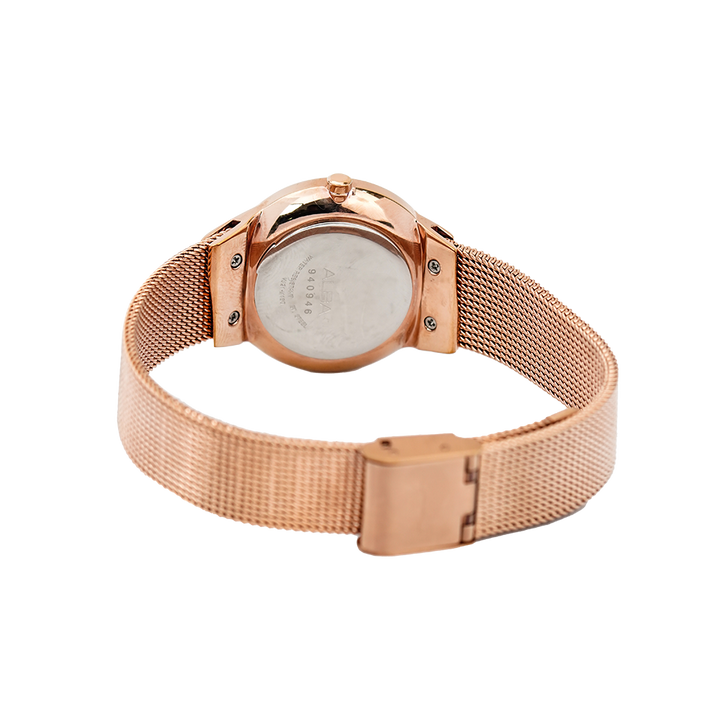 Jam Tangan ALBA Fashion AH8614X1 Women White Dial Rose Gold Stainless Steel Strap