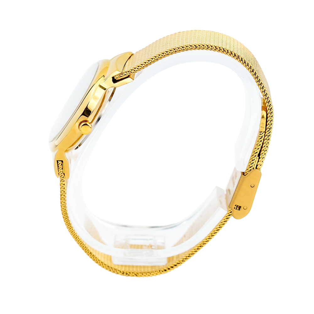Jam Tangan ALBA Fashion AH8616X1 Women White Dial Gold Mesh Stainless Steel Strap