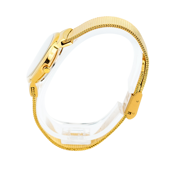 Jam Tangan ALBA Fashion AH8616X1 Women White Dial Gold Mesh Stainless Steel Strap