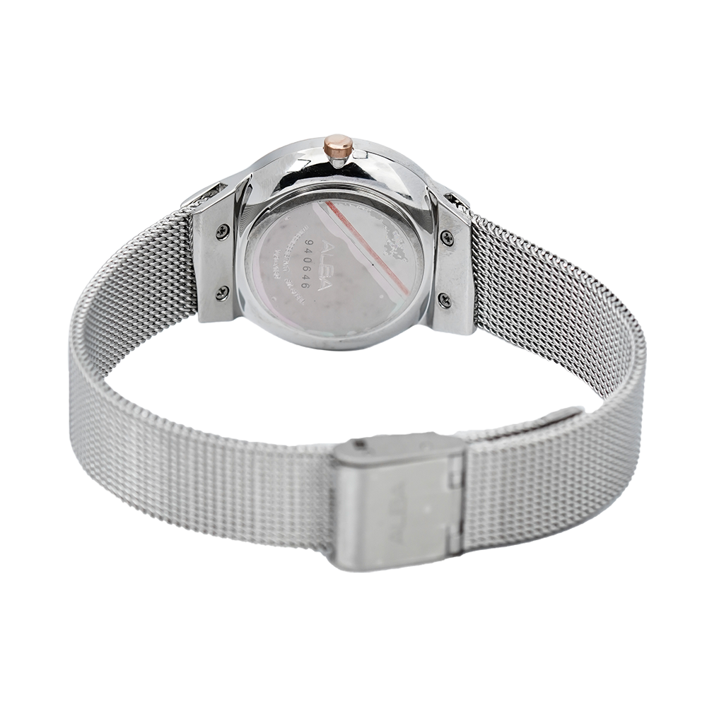 Jam Tangan ALBA Fashion AH8618X1 Women Brown Dial Mesh Stainless Steel Strap