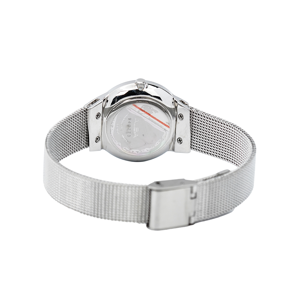 Jam Tangan ALBA Fashion AH8621X1 Women Silver Dial Mesh Stainless Steel Strap