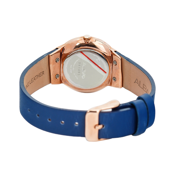 Jam Tangan ALBA Fashion AH8622X1 Women Blue Dial Blue Leather Strap