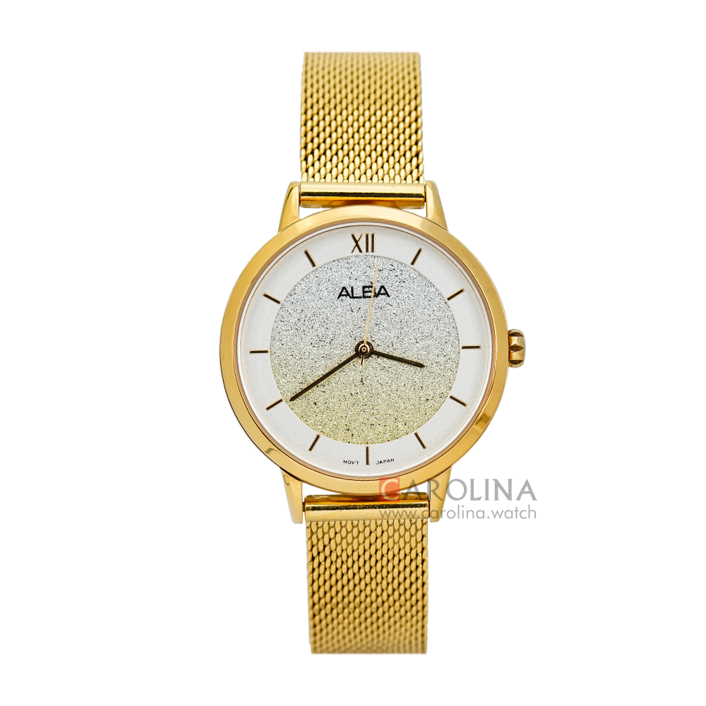 Jam Tangan ALBA Fashion AH8628X1 Women Glitter Dial Gold Stainless Steel Strap