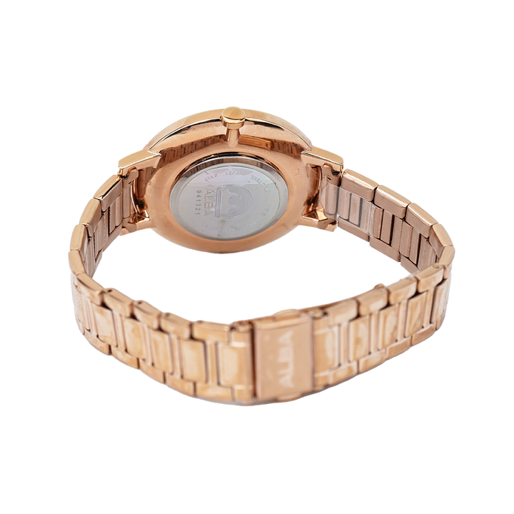 Jam Tangan ALBA Fashion AH8658X1 Women Rose Gold Dial Rose Gold Stainless Steel Strap