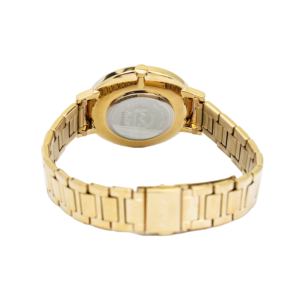 Jam Tangan ALBA Fashion AH8660X1 Women Gold Dial Gold Stainless Steel Strap