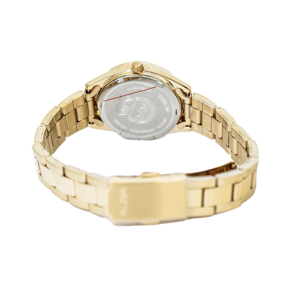 Jam Tangan ALBA Fashion AH8740X1 Women Black Dial Silver Dial Gold Stainless Steel Strap
