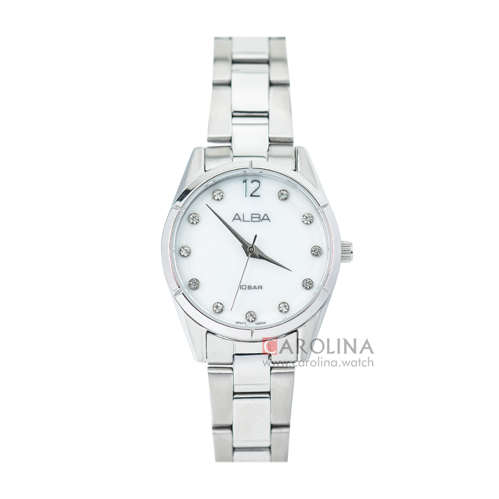 Jam Tangan ALBA Fashion AH8747X1 Women White Dial Stainless Steel Strap