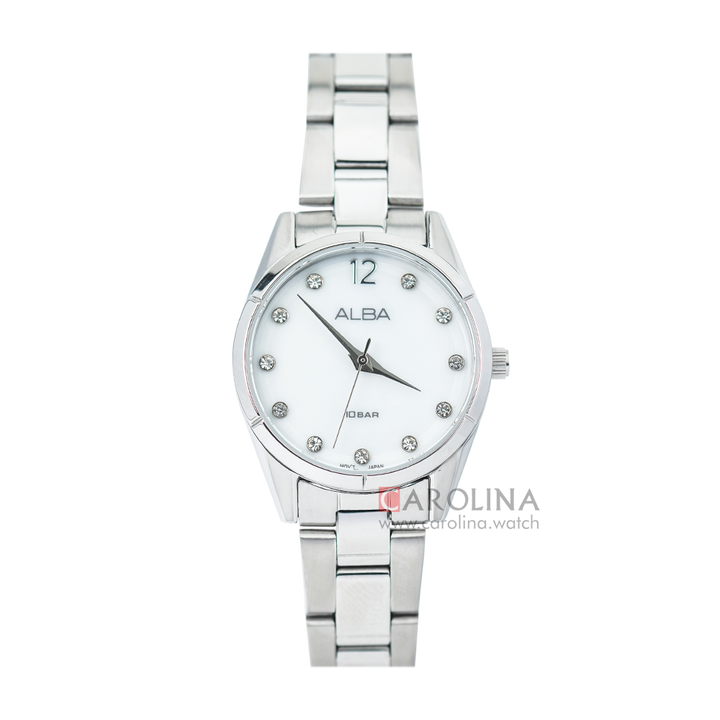 Jam Tangan ALBA Fashion AH8747X1 Women White Dial Stainless Steel Strap