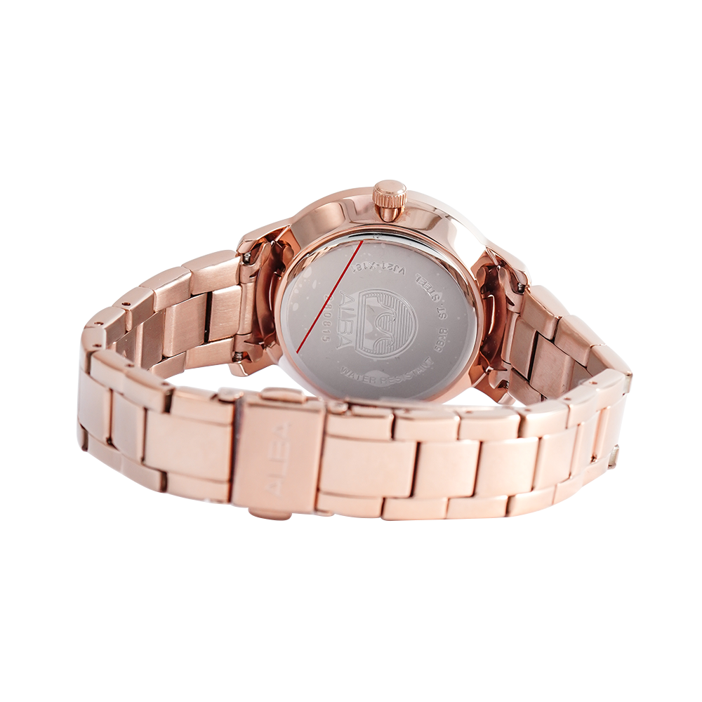 Jam Tangan ALBA AH8908X1 Women Rose Gold Dial Rose Gold Stainless Steel Strap